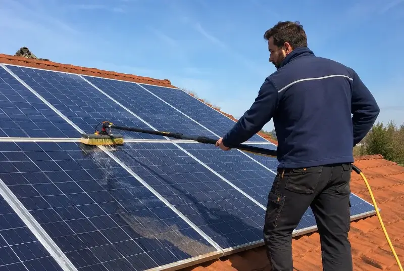 Nettoyage et entretien de panneaux solaires à Écaillon
